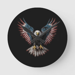 Amerikaanse Vlag Amerikaanse Zeearend 4 juli VS Pa Ronde Klok