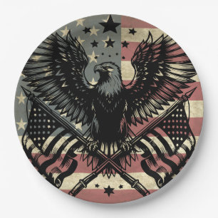 Amerikaanse vlag Amerikaanse zeearend patriottisch Papieren Bordje