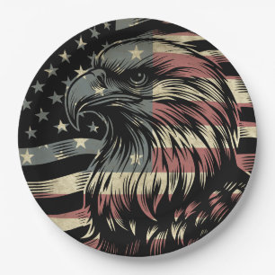 Amerikaanse vlag Amerikaanse zeearend patriottisch Papieren Bordje
