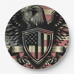 Amerikaanse vlag Amerikaanse zeearend patriottisch Papieren Bordje