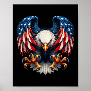 Amerikaanse Vlag Amerikaanse Zeearend Patriottisch Poster