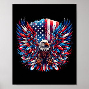 Amerikaanse Vlag Amerikaanse Zeearend Patriottisch Poster
