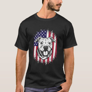 Amerikaanse vlag Amstaff American Staffordshire Te T-shirt