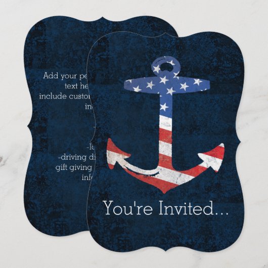  Amerikaanse vlag Anchor Nautical US Kaart (Voorkant / Achterkant)