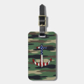 Amerikaanse vlag Anchor op Camo Bagagelabel (Voorkant verticaal)