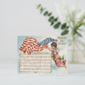 Amerikaanse vlag Angel Cherub Star-Spangled Banner Briefkaart (Staand voorkant)