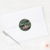 Amerikaanse vlag anker op Camo Ronde Sticker (Envelop)