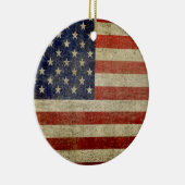 Amerikaanse vlag - Antiek - noodfineer Keramisch Ornament (Rechts)