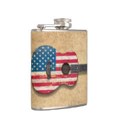 Amerikaanse vlag Aoustic Guitar Heupfles (Rechts)