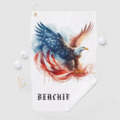 *~* Amerikaanse Vlag AP16 - Kale EAGLE USA Golfhan Golfhanddoek (Insitu)