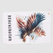 *~* Amerikaanse Vlag AP16 Kale EAGLE USA Golfhandd Golfhanddoek (Horizontaal)