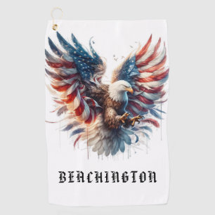 *~* Amerikaanse Vlag AP16 Kale EAGLE USA Golfhandd Golfhanddoek