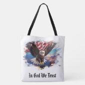 *~* Amerikaanse vlag AP27 Eagle Sky Patriottisch Tote Bag (Achterkant)