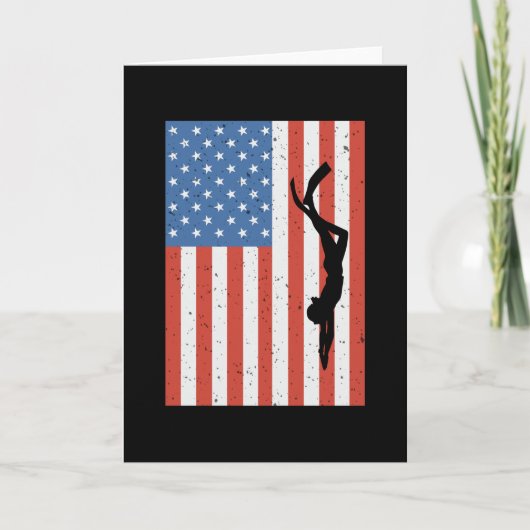 Amerikaanse vlag Apnoe Freediver Kaart (Voorkant)