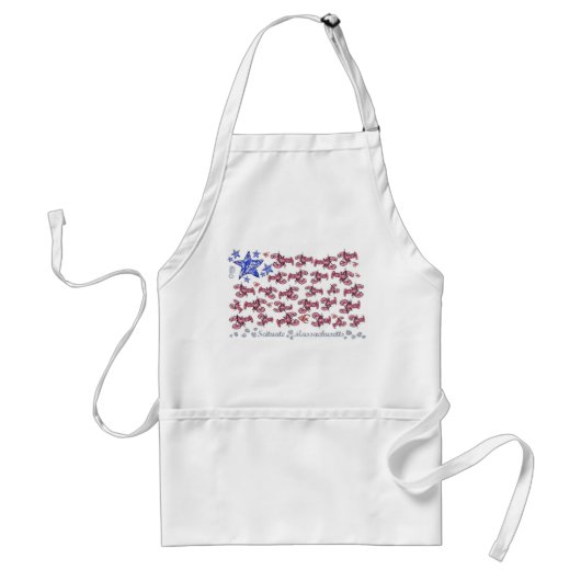 Amerikaanse vlag Apron - Lobsters en Starfish Standaard Schort (Voorkant)
