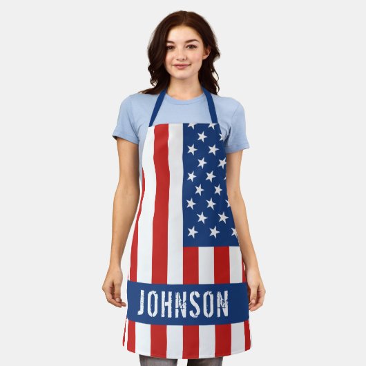 Amerikaanse vlag Apron Schort (Gedragen)