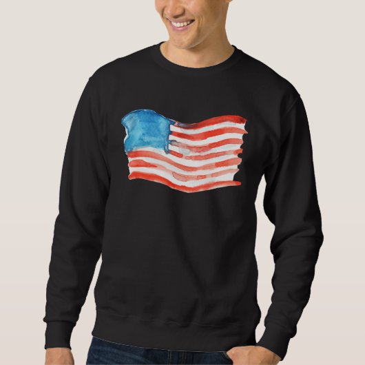 Amerikaanse Vlag aquarel Trui (Voorkant)