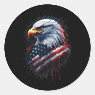 Amerikaanse Vlag Arendsbeeld 4 juli Vrijheid Patri Ronde Sticker