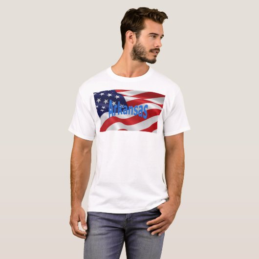 Amerikaanse vlag Arkansas T-shirt (Voorkant volledig)