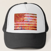 Amerikaanse vlag Art Grunge #2 Trucker Pet (Voorkant)