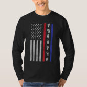 Amerikaanse vlag ASL Amerikaanse gebarentaal Ameri T-shirt (Voorkant)