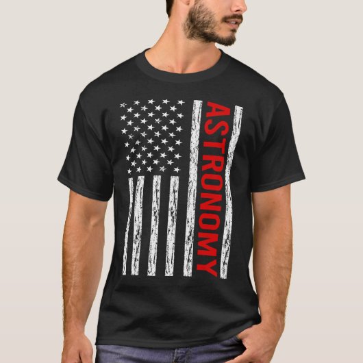 Amerikaanse vlag astronomie t-shirt (Voorkant)