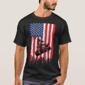 Amerikaanse vlag ATV Vier Wieler Quad Bike Brap T-shirt (Voorkant)