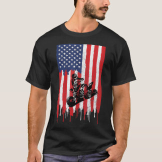 Amerikaanse vlag ATV Vier Wieler Quad Bike Brap T-shirt