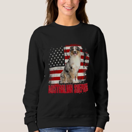 Amerikaanse vlag Australische Shepherd Dog Trui (Voorkant)