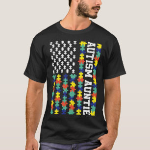 -Amerikaanse vlag Autism Auntie Autism Awarene T-shirt