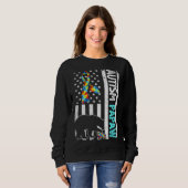 Amerikaanse vlag Autism Papaw Beer Autisti Trui (Voorkant volledig)