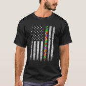  Amerikaanse vlag Autisme Awareness Puzzel Supp T-shirt (Voorkant)