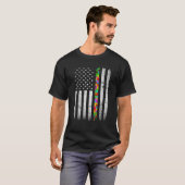 Amerikaanse vlag Autisme Awareness Puzzel Supp T-shirt (Voorkant volledig)