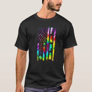 Amerikaanse Vlag Autisme Bewustzijn Papa Steun Tie T-shirt