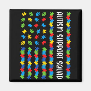 Amerikaanse Vlag Autisme Bewustzijns Puzzel Steun Magneet
