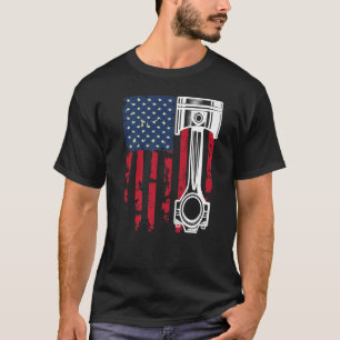 Amerikaanse vlag auto auto reparatiewagen mechanis t-shirt