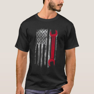 Amerikaanse vlag auto auto reparatiewagen mechanis t-shirt