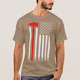 Amerikaanse Vlag Ax Fireman Patriot Firefighter T-shirt