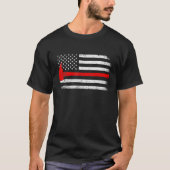 -Amerikaanse vlag Ax Thin Red Line Firefight T-shirt (Voorkant)