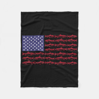 Amerikaanse Vlag B Vissen Patriottische Mannen Jon Fleece Deken
