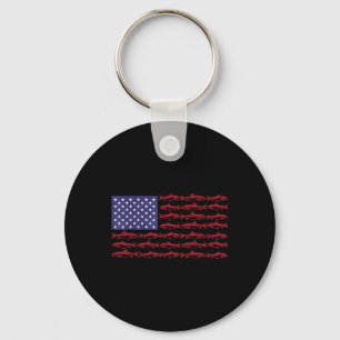 Amerikaanse Vlag B Vissen Patriottische Mannen Jon Sleutelhanger