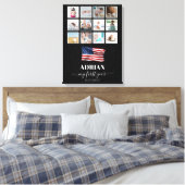 Amerikaanse vlag Baby eerste jaar fotocollage Canvas Afdruk (Insitu (Slaapkamer))