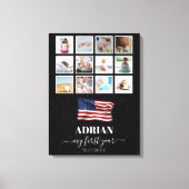 Amerikaanse vlag Baby eerste jaar fotocollage Canvas Afdruk (Voorkant)