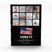 Amerikaanse vlag Baby eerste jaar fotocollage Fotoblokken (Voorkant)