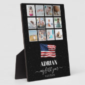 Amerikaanse vlag Baby eerste jaar fotocollage Fotoplaat (Zijkant)