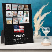 Amerikaanse vlag Baby eerste jaar fotocollage Fotoplaat (Zijkant)