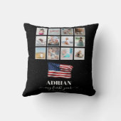 Amerikaanse vlag Baby eerste jaar fotocollage Kussen (Achterkant)