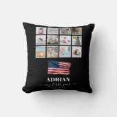 Amerikaanse vlag Baby eerste jaar fotocollage Kussen (Voorkant)