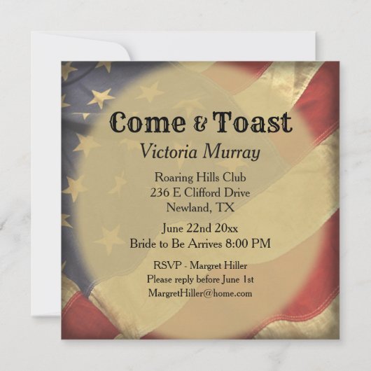 Amerikaanse vlag Bachelorette Kaart (Achterkant)