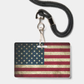 Amerikaanse vlag badge (Achterkant met koord)